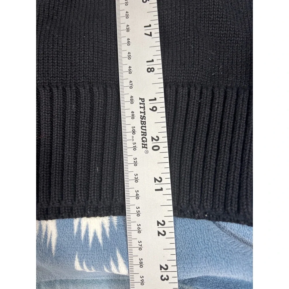 Lauren Ralph Lauren Mens Black Cotton Mock Neck Snap Pullover Sweater Medium